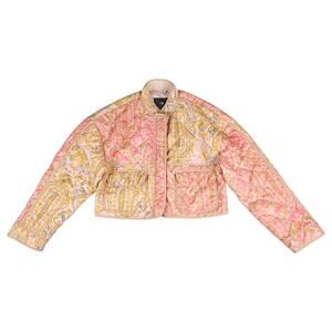 7 For All Mankind Women's Quilted Patchwork Cropped Jacket Size Small NWOT